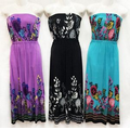 Tube Top Floral Printed Long Dress - Asst Colors